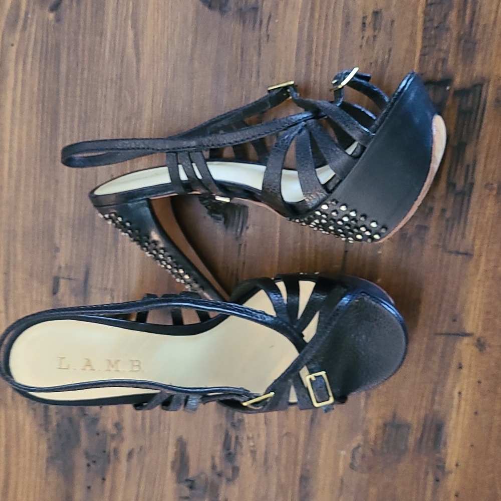 L.A.M.B Gwen Steffani 'Dale' Studded Strappy Platform Stilettos